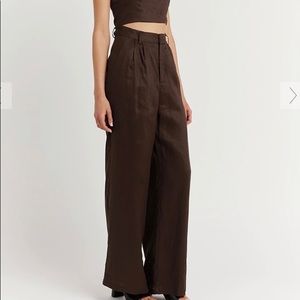 NWT DISSH Brown Linen Pants, 4